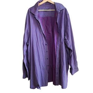 Rochester egyptian cotton non iron 20/38 purple checkered mens button down shirt